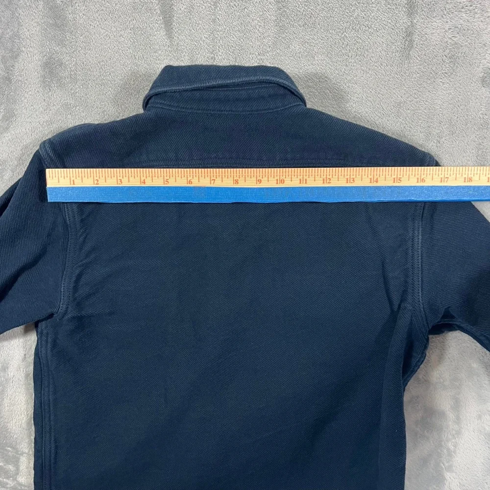 EVERLANE Shirt Jacket Mens Medium Navy Blue Cotton Flannel Shacket Twill Cotton